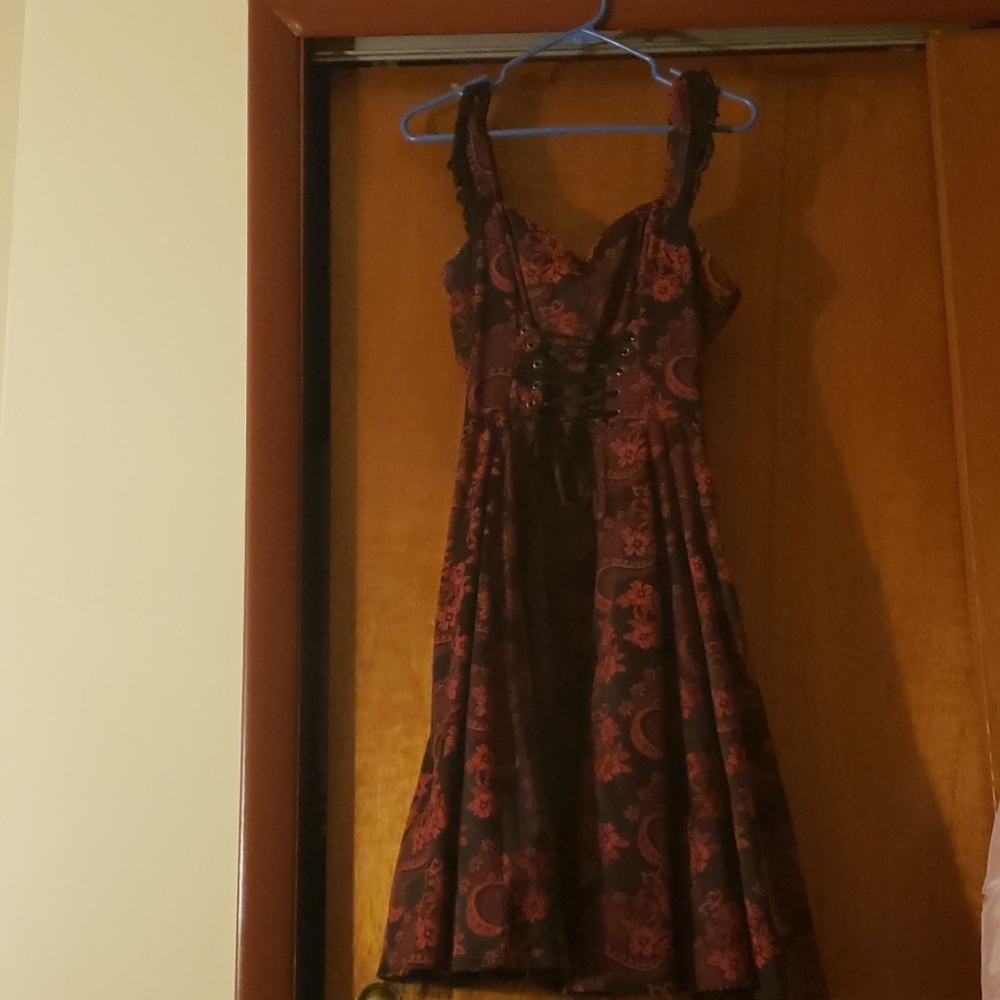 Black and Red Embroidered Dress